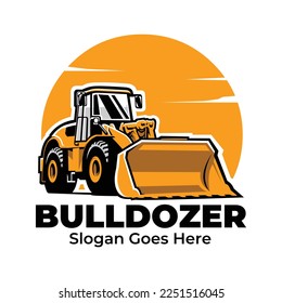 Premium Bulldozer Logo Vector Art Isolated