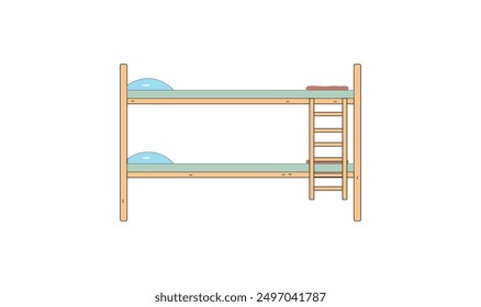 Ilustración vectorial de la cama de la litera de Premium..