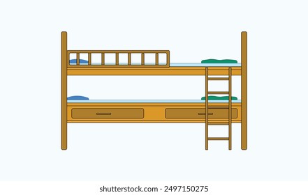 Premium bunk bed vector illustration for use.