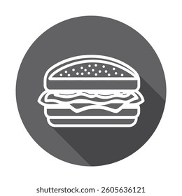 Premium burger Icon. High Quality Vector Illustration in Flat Design, Isolated on White Background.