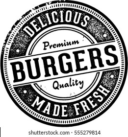 Premium Burgers Vintage Sign/Stamp