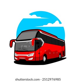 premium bus travel vector illustration