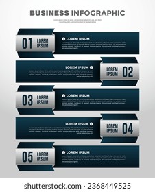 Premium Business 5 Step Infographic Template