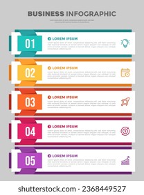 Premium Business 5 Step Infographic Template