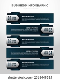 Premium Business 5 Step Infographic Template