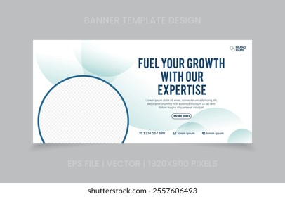 Premium business banner template featuring bold typography, dynamic visuals, and editable design elements for online promotions