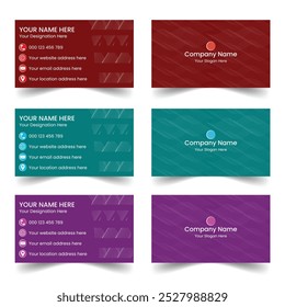 Premium Business Card Set in Multiple Color Schemes.
Creative and Minimalist Business Card Designs with Color Variations.