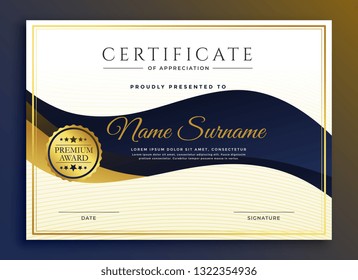 premium business certificate of appreciate template