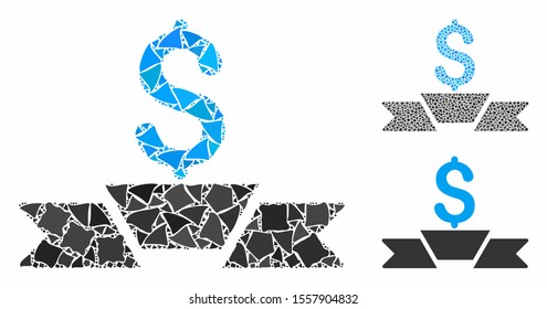 Premium business ribbon mosaic of tuberous pieces in different sizes and shades, based on premium business ribbon icon. Vector abrupt pieces are organized into collage.