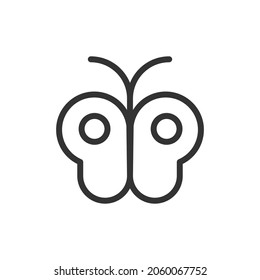 Premium butterfly line icon for app, web and UI. Vector stroke sign isolated on a white background. Outline icon of butterfly in trendy style.