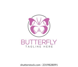 Diseño con logotipo de mariposa premium, ilustración vectorial creativa de la mariposa abstracta y colorida.