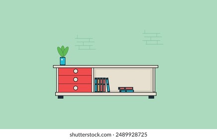 Premium cabinet design vector illustration for use.