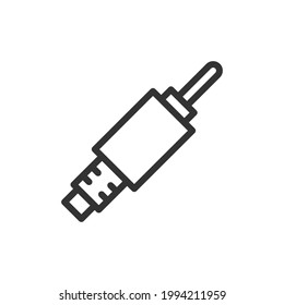 Premium cable line icon for app, web and UI. Vector stroke sign isolated on a white background. Outline icon of cable in trendy style.