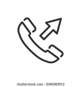 Premium call line icon for app, web and UI. Vector stroke sign isolated on a white background. Outline icon of call in trendy style.