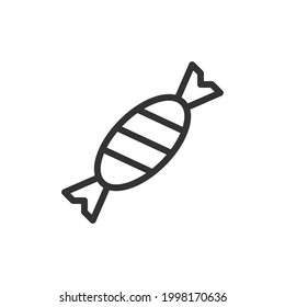 Premium candy line icon for app, web and UI. Vector stroke sign isolated on a white background. Outline icon of candy in trendy style.