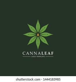 Premium Cannabis Leaf or Flower Luxury Simple Logo Template