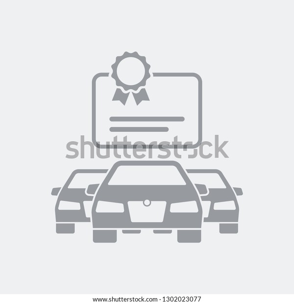 Premium car\
certificate services - Flat and isolated vector illustration icon\
with minimal and modern\
design