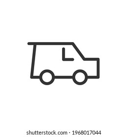 Premium Car Line Icon für App, Web und UI. Vektorgrafik-Schlagzeichen einzeln auf weißem Hintergrund. Umriss Symbol des Autos im trendigen Stil.