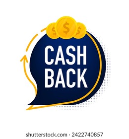 Banner-Banner mit Premium-Bargeld. Label für Webelemente. Online-Shopping-Partnerprogramm. Dienstleistungen der Geldwirtschaft. Goldmünzen. Vektorgrafik