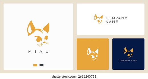 Premium cat logo design template