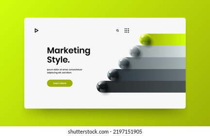 Premium catalog cover vector design illustration. Creative 3D spheres handbill layout.