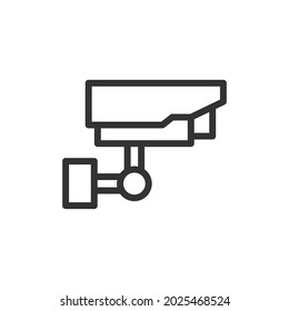 Premium cctv line icon for app, web and UI. Vector stroke sign isolated on a white background. Outline icon of cctv in trendy style.