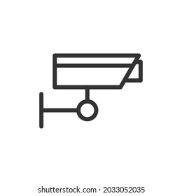 Premium cctv line icon for app, web and UI. Vector stroke sign isolated on a white background. Outline icon of cctv in trendy style.