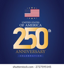 Emblema de celebração premium projetado para eventos de 250 anos dos EUA, marca e uso comemorativo