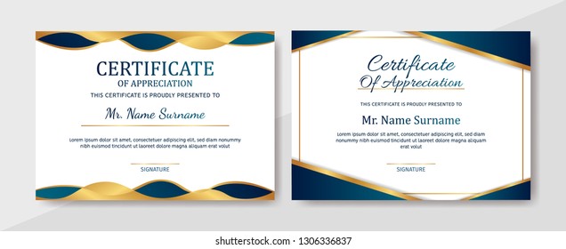Premium certificate of achievement design template vector