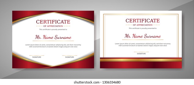 Premium certificate of achievement template vector