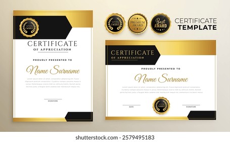 premium certificate of appreciation background for college graduates vector