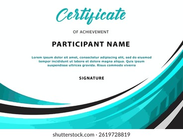 Premium Certificate with Blue Elements Editable Vector Template