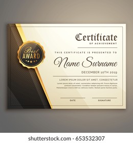modelo vetorial de projeto de certificado premium