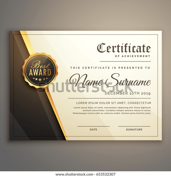 Premium Certificate Design Vector Template Stock Vector (Royalty Free ...