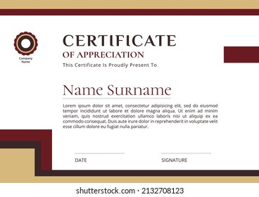 Premium certificate layout template of the appreciation. Vector elegant design.
