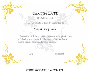 premium certificate template with additional and ribbon design elements