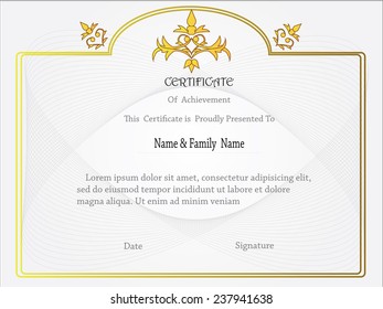 premium certificate template with additional and ribbon design elements,line thai design border
