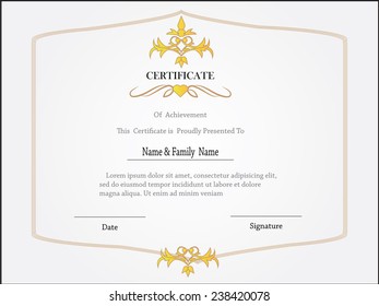 premium certificate template with additional and ribbon design elements