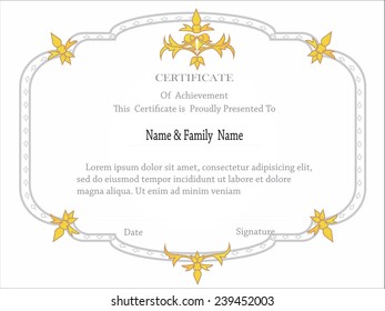 premium certificate template with additional and ribbon design elements