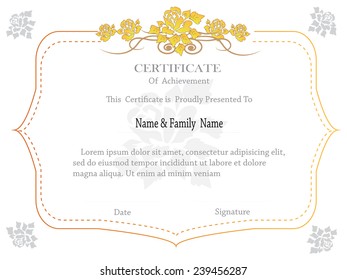 premium certificate template with additional and ribbon design elements
