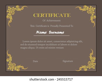 premium certificate template with additional and ribbon design elements