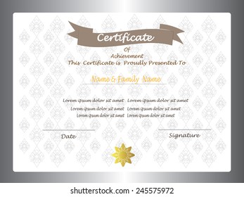 premium certificate template with additional and ribbon design elements,line thai design  certificate     