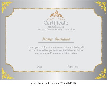 premium certificate template with additional and ribbon design elements