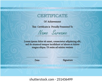 premium certificate template with additional and ribbon design elements