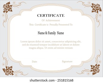premium certificate template with additional and ribbon design elements. 
