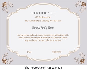 premium certificate template with additional and ribbon design elements