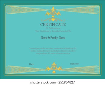 premium certificate template with additional and ribbon design elements