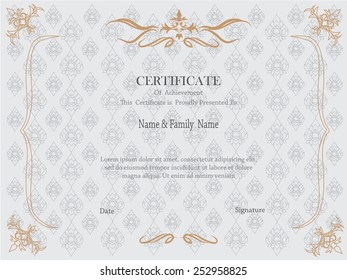 premium certificate template with additional and ribbon design elements