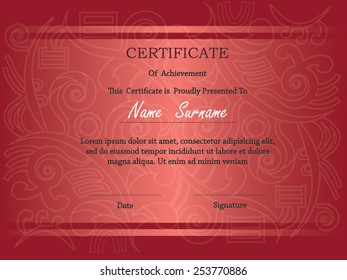 premium certificate template with additional and ribbon design elements