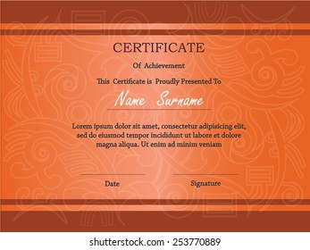 premium certificate template with additional and ribbon design elements